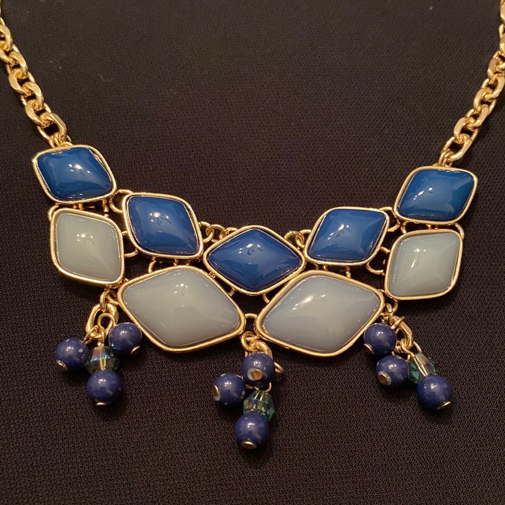 Talbots Shades of Blue Beaded Necklace